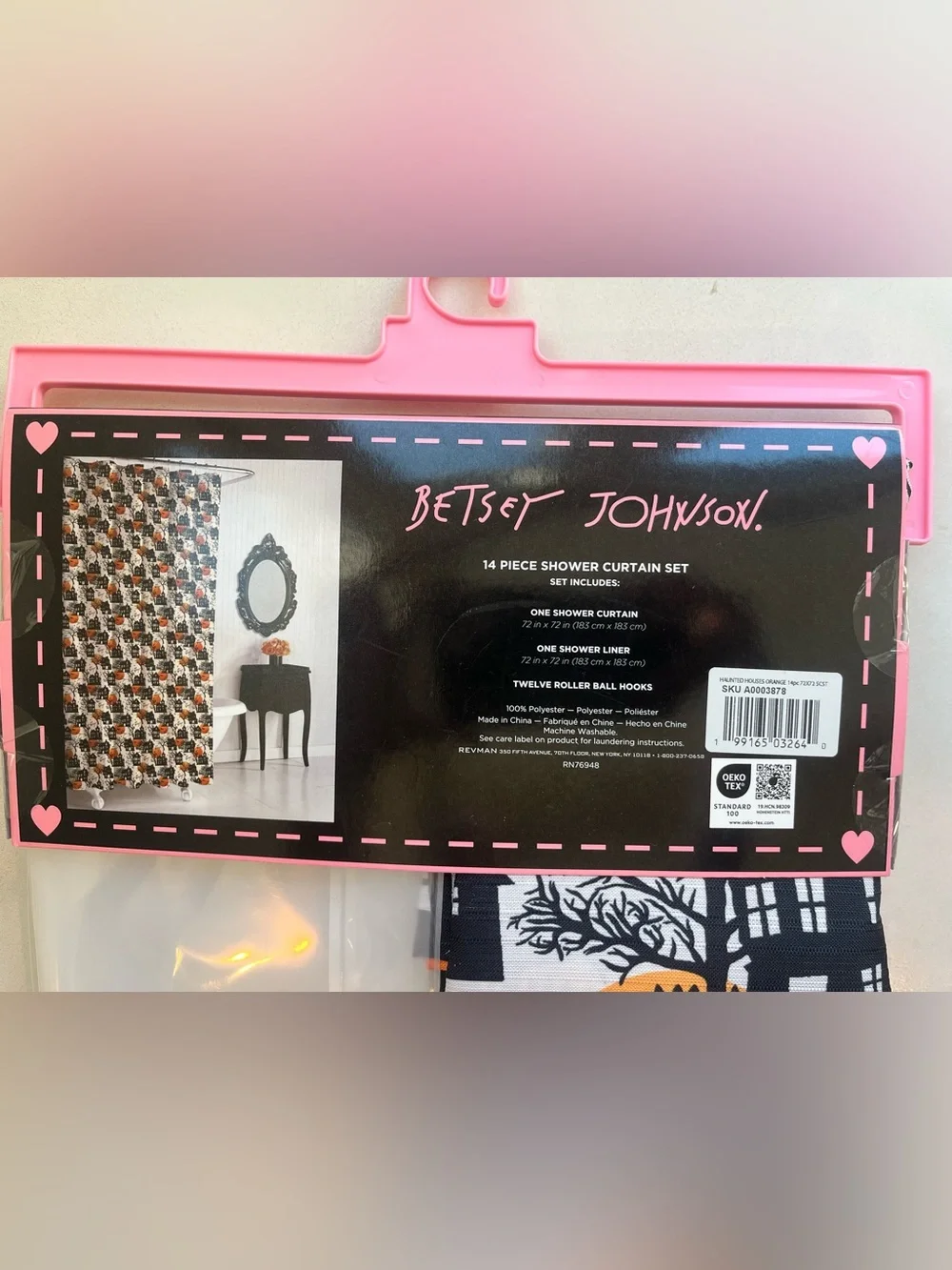 Betsey Johnson Halloween Haunted House Shower Curtain Set